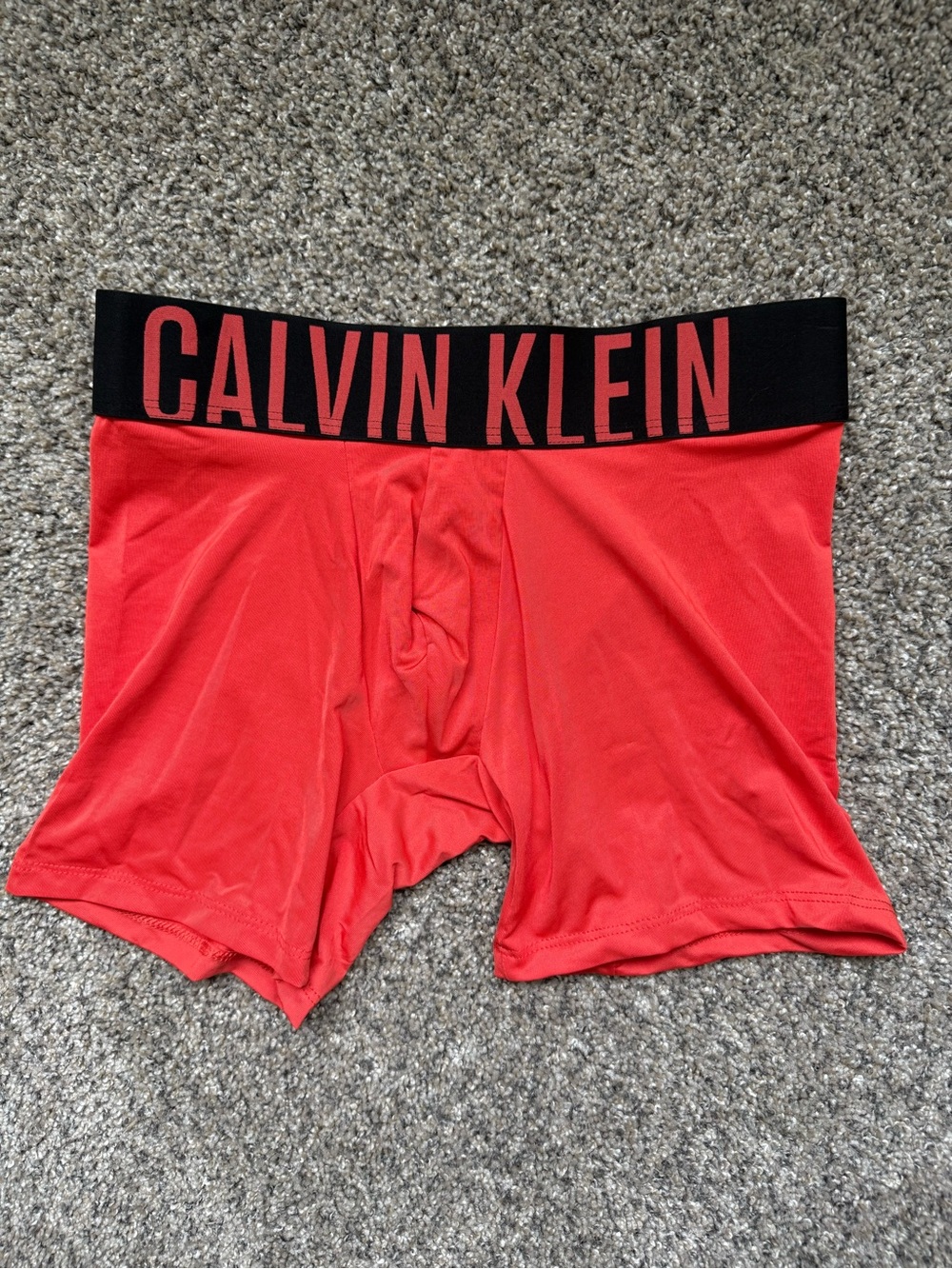 Calvin Klein Red Men’s Boxer Briefs with Black Branded Waistband